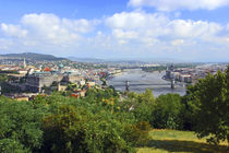 Budapest, Hungary, Scenic view of the Danube River and Bada and Pest. by Danita Delimont
