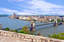 Budapest, Hungary, Scenic view of the Danube River and the H... by Danita Delimont
