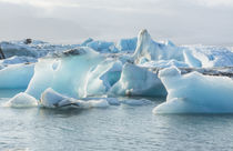 Jokulsarlon glaciers and icebergs on lake lagoon on edge of ... by Danita Delimont
