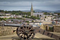 Medieval cannon along the wall surrounding old Londonderry w... by Danita Delimont