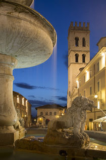 Twilight in Piazza del Comune, Assisi, Umbria, Italy by Danita Delimont