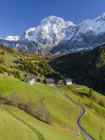 Traditional mountain farms in Wengen, Italy by Danita Delimont