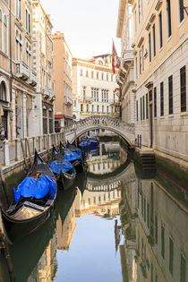 Gondola parking under Bridge by Danita Delimont