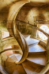 Spiral Stone Staircase in Convento de Cristo by Danita Delimont