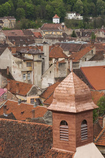 Romania, Transylvania, Brasov, elevated view of town buildings by Danita Delimont