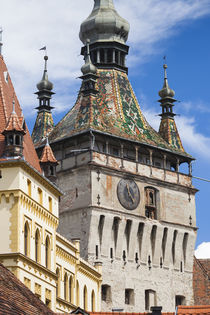 Romania, Transylvania, Sighisoara, clock tower, built in 1280, daytime by Danita Delimont