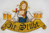 Romania, Transylvania, Brasov, sign for Die Stube, German st... von Danita Delimont