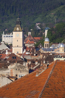 Romania, Transylvania, Brasov, elevated city view with Town ... by Danita Delimont