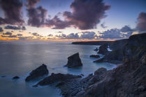 Twilight over the Bedruthan Steps along the Cornwall Coast, England by Danita Delimont