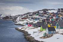 Greenland, Nuuk, city skyline with Sermitsiaq Mountain by Danita Delimont