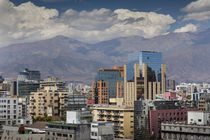 Chile, Santiago, elevated city view of the Providencia area. by Danita Delimont