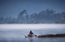 Indian Fisherman using Reed Boat by Danita Delimont