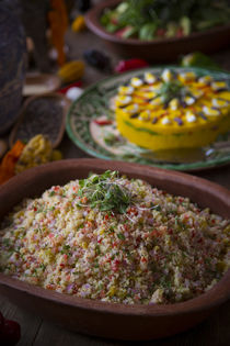 Quinoa salad, Restaurant El Parador de Moray, Inca terraces ... von Danita Delimont