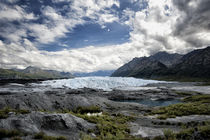 Wide angle view of Matanuska Glacier terminus, mountains and... by Danita Delimont