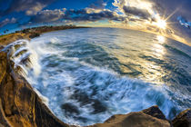 Sunset and waves at Sunset Cliffs in San Diego, CA by Danita Delimont