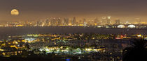 Moonrise over the San Diego skyline by Danita Delimont