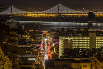 Looking down onto Broadway Street and the Bay Bridge from Ru... by Danita Delimont