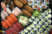 Assortment of Japanese sushi favorites. by Danita Delimont