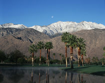 USA, California, Palm Springs, Reflection of San Jacinto Range in lake von Danita Delimont