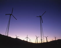 USA, California, Palm Springs, View of wind turbines at sunset by Danita Delimont