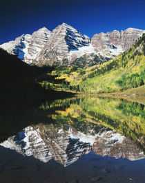 USA, Colorado, White River National Forest, Maroon Bells ref... by Danita Delimont