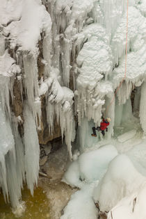 Ice climber ascending at Ouray Ice Park, Colorado by Danita Delimont