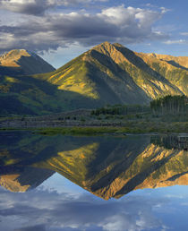 Twin Peaks reflect in the lake, Colorado, USA by Danita Delimont