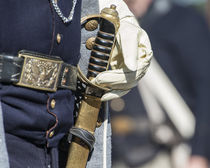 Civil war soldier wearing sword by Danita Delimont
