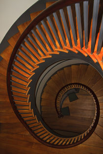USA, Kentucky, Pleasant Hill, Spiral staircase at the Shaker Village. by Danita Delimont