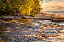 Hurricane River flowing into Lake Superior at sunset, Pictur... by Danita Delimont