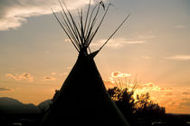 Tipi Silhouettes at Sunset by Danita Delimont