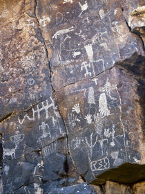 USA. Petroglyphs on limestone. Arrow Canyon, Arrow Canyon Ra... by Danita Delimont