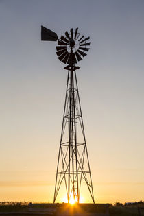 Old windmill at sunset near New England, North Dakota, USA by Danita Delimont