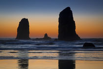 Sunset over Seastack near Haystack Rock, Cannon Beach, Oregon, USA von Danita Delimont
