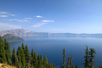 Crater Lake shrouded in smoke from forest fires in Crater La... by Danita Delimont