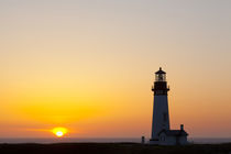 OR, Oregon Coast, Newport, Yaquina Head lighthouse at sunset... by Danita Delimont