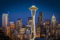 Twilight blankets the Space Needle and downtown Seattle, Was... by Danita Delimont
