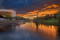 USA, Washington, Spokane, Riverfront Park, Spokane River, Clock Tower by Danita Delimont