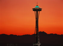 USA, Washington, Seattle, Space Needle at sunset by Danita Delimont