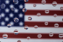 WA, Redmond, American flag, reflected in water drops von Danita Delimont