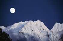 USA, Washington State, North Cascades, Full moon over snowca... by Danita Delimont