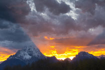 Sunset, Oxbow, Mount Moran, Grand Teton National Park, Wyoming, USA by Danita Delimont