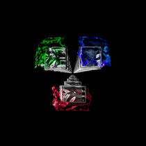 Colorful Ice Cubes on Black Background von Alexander Grumeth