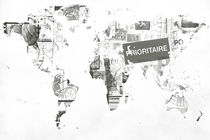 World map post stamps black and white von Eti Reid
