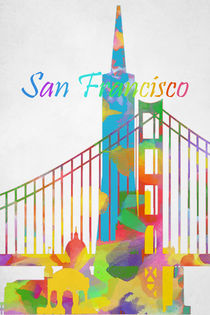 Abstract watercolor San Francisco  von Eti Reid