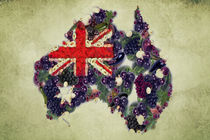 Australian Flag Map Fruits And Vegetables by Eti Reid