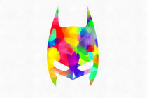 Watercolor Batman mask by Eti Reid