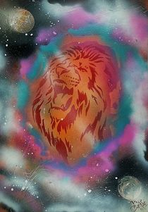 " Astrology LION " Spray Art Paint by Beate Brass by Beate Braß