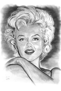 Marilyn In Black And White von gittagsart