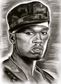 50 Cent In Black And White by gittagsart